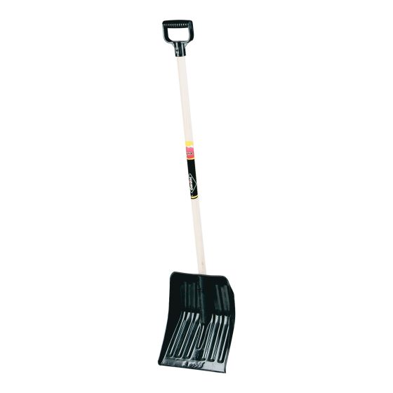 Pelle à neige, lame noire en poly, manche en bois dur, 11"
