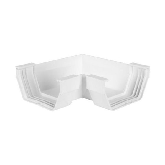 90° Corner for Roofing Gutter - Vinyl - Contemporary Style - White