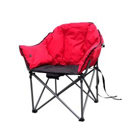 Chaise de camping, chauffante, 3 r&eacute;glages, batterie rechargeable, rouge
