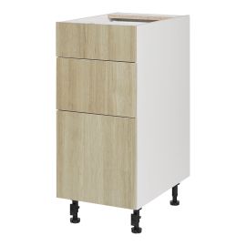 Caisson inf&eacute;rieur 3 tiroirs, Beaut&eacute; Naturelle, bois, 15" x 34 3/4" x 24"