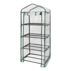 Mini-serre, 4 niveaux, vert, 23,6" x 17,7" x 57"