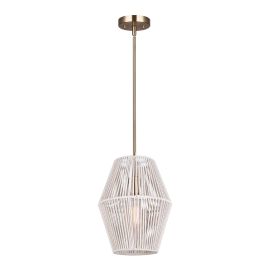 Luminaire suspendu Dakhlio, 8,5", blanc-or