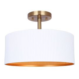 Plafonnier, Ajacio, blanc mat-or, 13"
