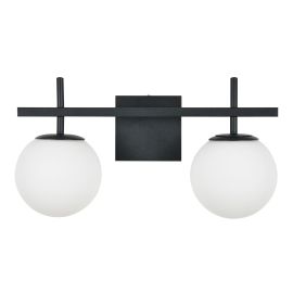 Luminaire mural pour vanit&eacute;, 2 lumi&egrave;res, noir