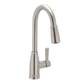 Robinet de cuisine Lilibeth, douchette r&eacute;tractable, inox Spot Resist