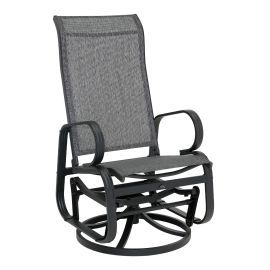 Chaise ber&ccedil;ante pivotante Riviera, structure aluminium, gris
