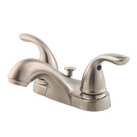 Classic Bathroom Sink Faucet - 2 Handles - Brushed Nickel Finish