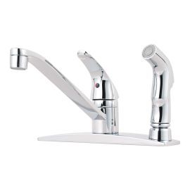 Robinet de cuisine, 1 poign&eacute;e, avec douchette, fini chrome poli