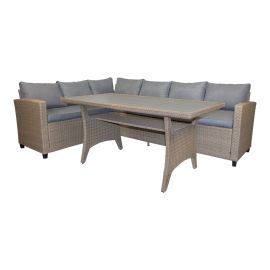 Luna L-Shaped Dining Set - 6 Places - Anthracite