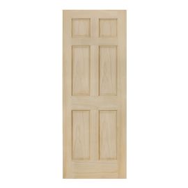 Porte intérieure à 6 panneaux, 24" x 80", pin clair