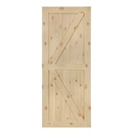 Porte de grange de style K en pin, 33" x 84"