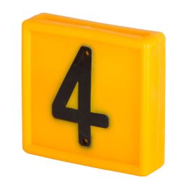 Plaquette numéro #4, collier d'identification, jaune, 10/pqt