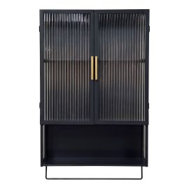 Pharmacie avec porte-serviette, 19 3/4" x 31 1/2",  noir