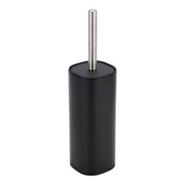 Brosse de toilette en acier inoxydable, 3,86" x 9,33" x 13,9", noir