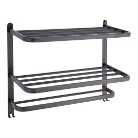 Porte-serviettes en acier, 22 5/8" x 9" x 16 1/8", noir