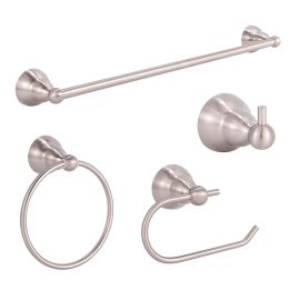 Ensemble d'accessoires de salle de bain mural, nickel, 4 pcs