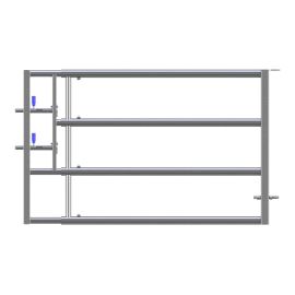 Barrière complète LV4 galvanisée, 1 entretoise, ajustable 2 à 3 m