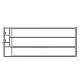 Barrière complète LV4 galvanisée, 1 entretoise, ajustable 3 à 4 m