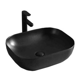 Lavabo de surface, 18 1/2" &times; 14 1/2" &times; 5 1/2", noir mat