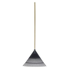 Balai &agrave; feuilles en poly, 22 dents, manche 47"