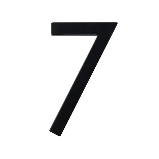 Chiffre d'adresse style Designer #7, noir mat, 5"