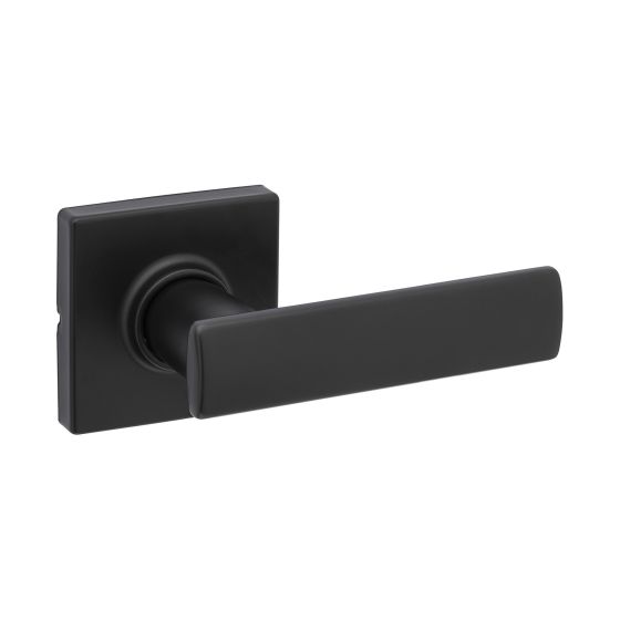 Breton Square Rose Passage Levers - Matte Black