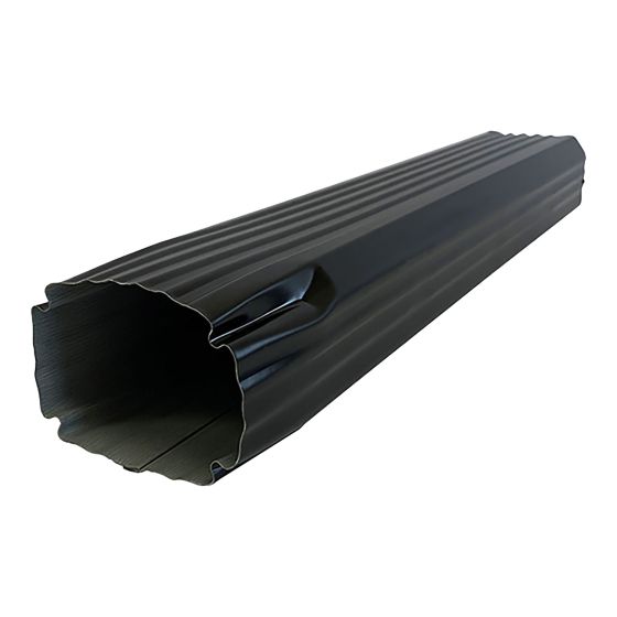 Tuyau d'extension de gouttière, acier galvanisé,  2" x 3" x 18", noir