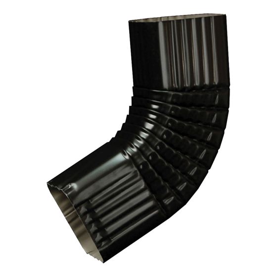 Coude de gouttière, style "B", acier galvanisé, noir, 2" x 3"