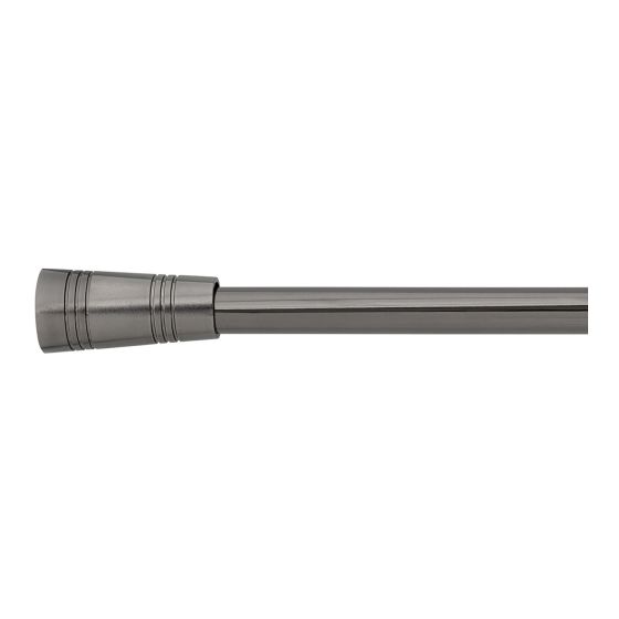 Extensible Metal Curtain Rod Set 28"-48" - Gunmetal Trumpet