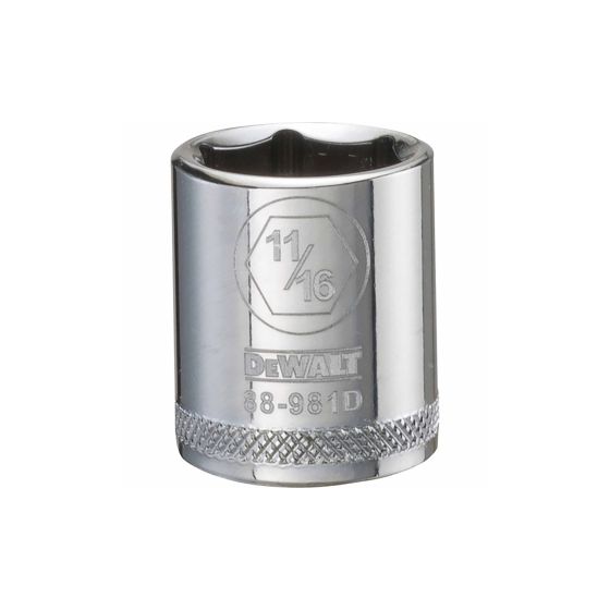 11/16" - 6 Point Short 3/8" Drive Socket