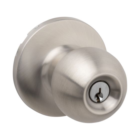 Door Knob with Key - Adjustable Latch - Stainless steel