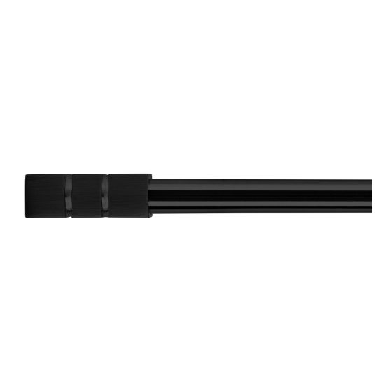 Extensible Metal Curtain Rod Set 28"-48" - Tube/Column - Black
