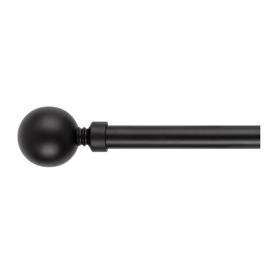 Extensible Metal Curtain Rod Set 28"-48" - Ball - Black