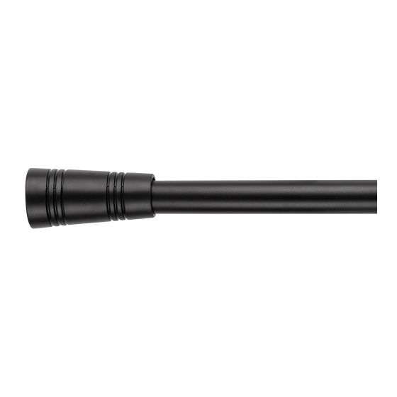 Extensible Metal Curtain Rod Set 48"-86" - Trumpet - Black