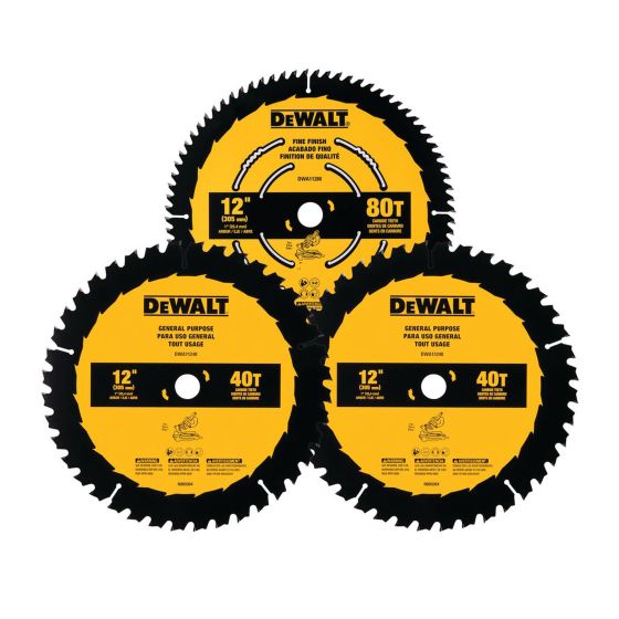 Ensemble de 3 lames de scie circulaire 12"(304 MM)