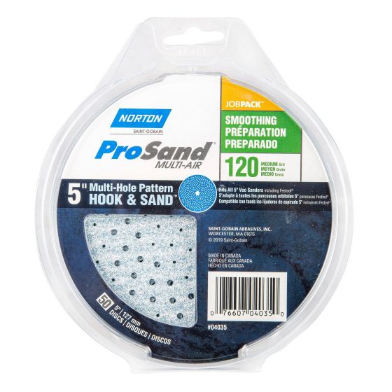 Disques abrasifs Norton ProSand "Multi-Air Cyclonic,  5'", Grain 120, 50/pqt