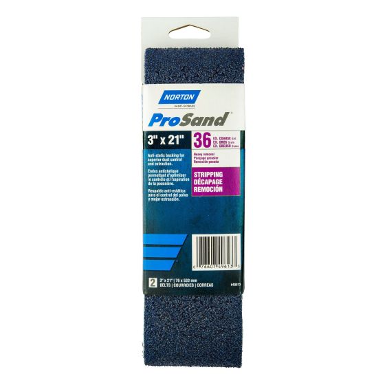 Courroies abrasives ProSand, 3" x 21", Grain 36, 2/pqt