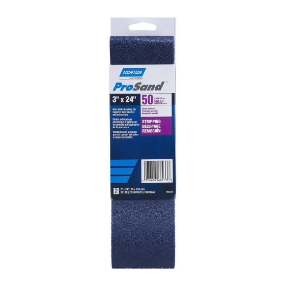 Courroies abrasives ProSand, 3" x 24", Grain 50, 2/pqt