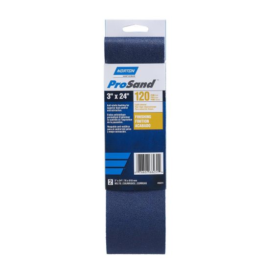 Courroies abrasives ProSand, 3" x 24", Grain 120, 2/pqt