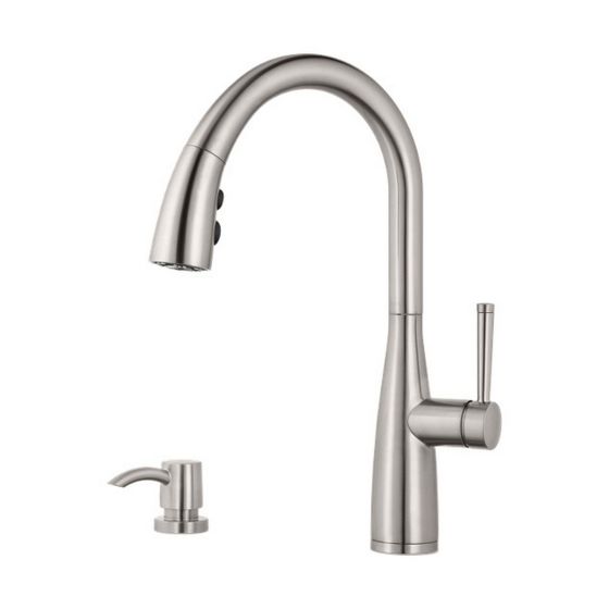 Raya Pull-Out Kitchen Sink Faucet - Stainless Steel
