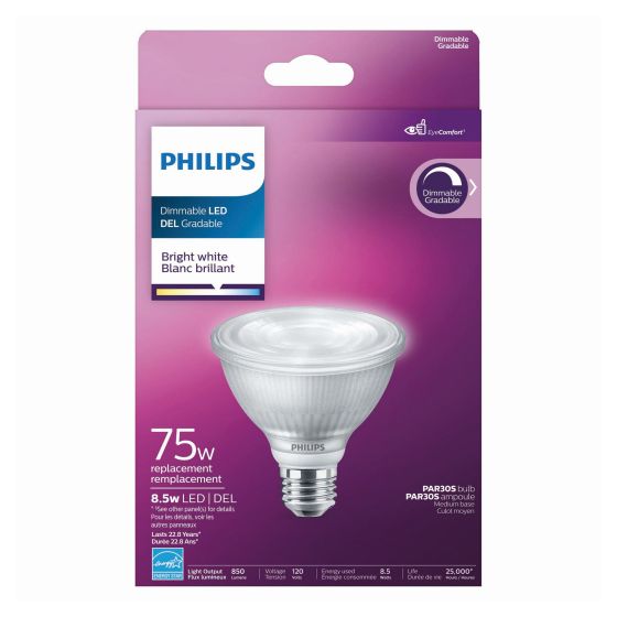 Ampoule DEL PAR30S en verre, 75 W, blanc brillant