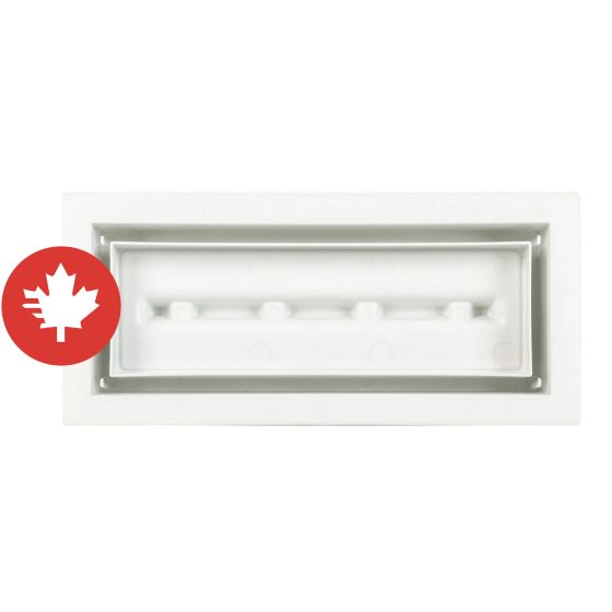 Évent de sol encadré, blanc, 4" x 10"