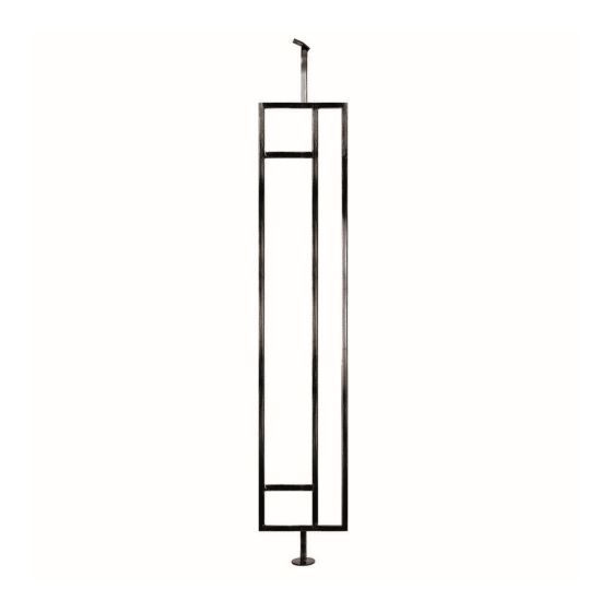 Stair Baluster - Wrought Iron - Obu - 6" x 38 1/2" - Black