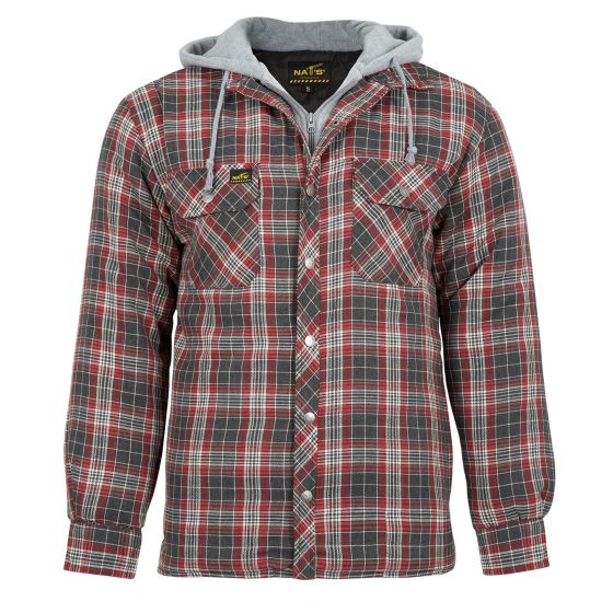 Shirt Padded Work - Grey-Red - Medium