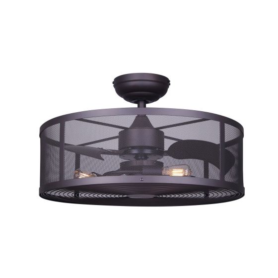 Ventilateur de plafond, Arris II, bronze huilé, 24", 3 pales, 3 lumières de 60 W
