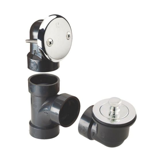 ABS Waste & Overflow with Lift & Turn Stopper - Chrome