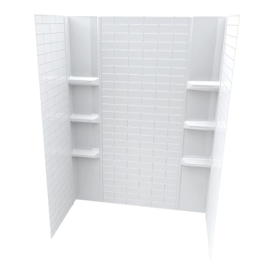 Subway Pattern Bathtub Wall Kit - 60" x 36" x 80" - 5 Pieces