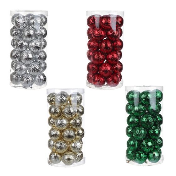 Set Of 30 Assorted Christmas Balls - 60 mm (Available In Store Only)