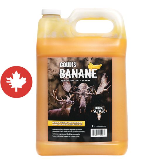 Coulis banane pour chevreuils et orignaux, 4L