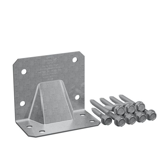 Angle de gousset pour ouragan galvanisé, avec vis SDS 1/4" x 1 1/2"